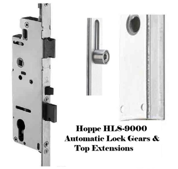 Hoppe #8778515  Automatic Lock Top Extension, HLS-9000 Series with Roller Pin - No Shoot bolt, 16mm Faceplate, Roller Pin Version. For Automatic lock replacement on door panels between 71 1/16" - 78 1/4" O.A.