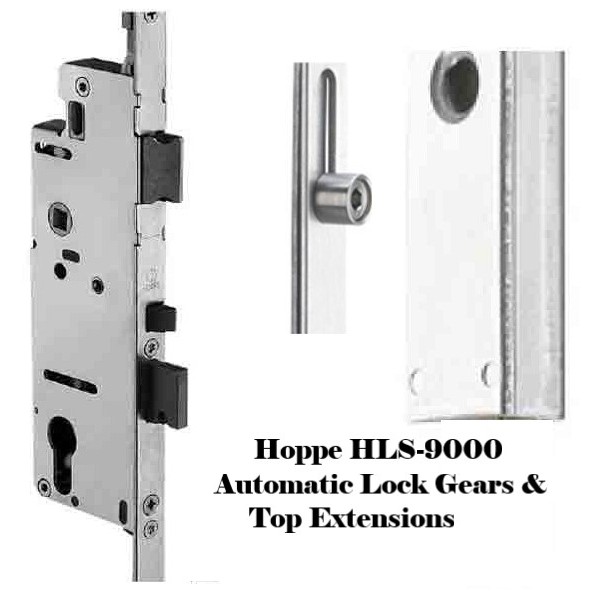 Hoppe #8778515  Automatic Lock Top Extension, HLS-9000 Series with Roller Pin - No Shoot bolt, 16mm Faceplate, Roller Pin Version. For Automatic lock replacement on door panels between 71 1/16" - 78 1/4" O.A.